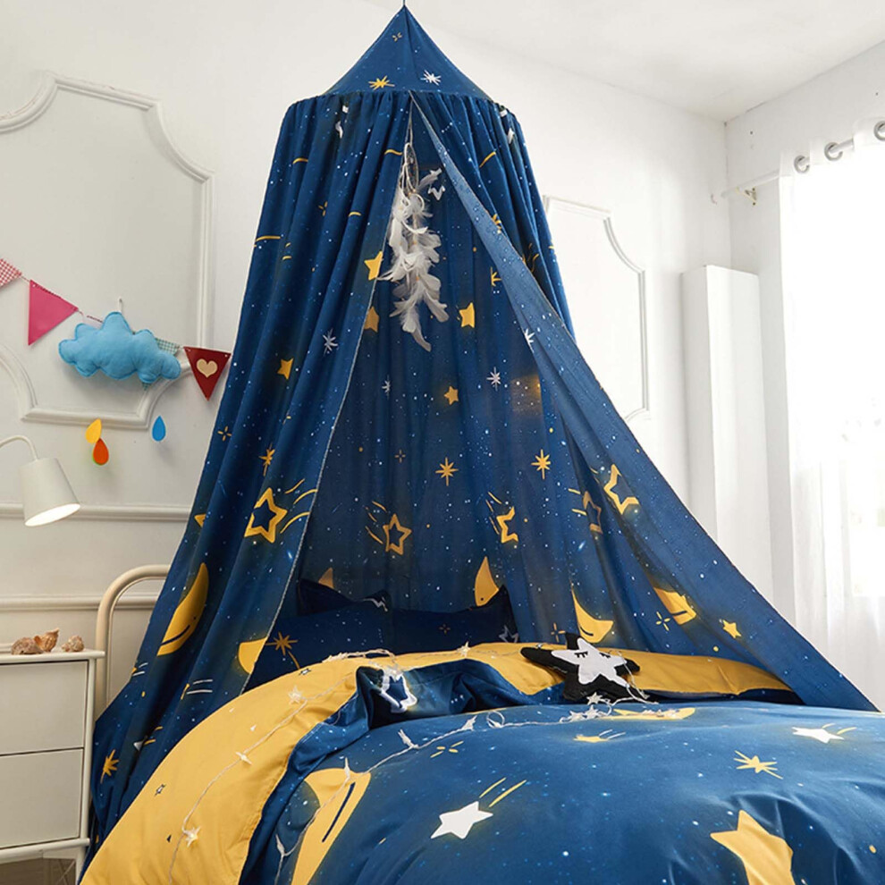 Bed Canopy for Kids, Star Design Hanging Mosquito Net, 65cm Round Dome for Baby Cot, For Girls and Boys