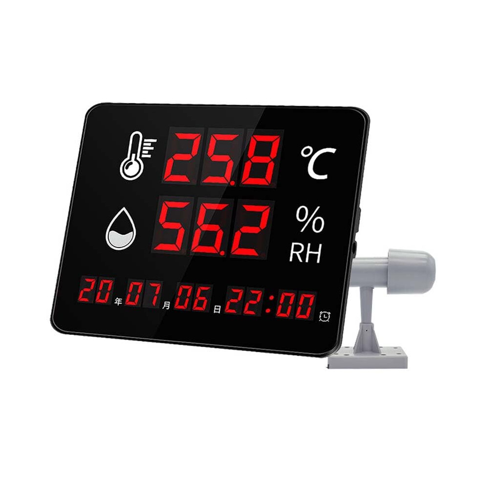 Digital Thermometer Hygrometer with LED Display, Alarm, Large Indoor Temp Humidity Monitor for Wall