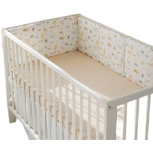 Breathable Mesh Cot Bumper for Baby with Soft Cotton Comfort and Secure Strap Design