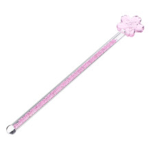 Glass Cocktail Stirring Rod with Long Handle Flower Design for Mixing Coffee Juice Cocktails