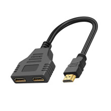 HDMI Double Adapter Splitter , 1x IN to 2x OUT , S