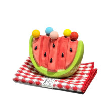 Fruit Fork Set Watermelon Design with Ceramic Fork Holder and Colorful Stainless Steel Picks