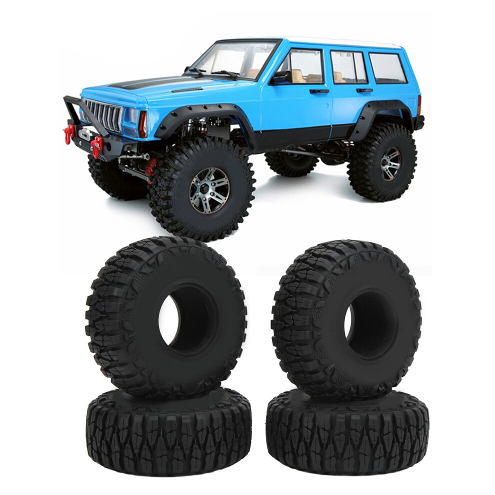 4 Pcs 1.9" Rc Crawler Tires Rubber Replacement For Traxxas & More Black 9441374993443