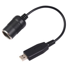 Wired Controller Converter Adapter USB Port to 12V Car Lighter Socket Female Power Cable for Power Bank