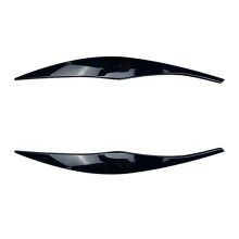 Coche Negro Brillante Faros Delanteros Cejas PáRpados Cubierta PestañAs Cabeza Pegatinas para  Serie 3 E90 E91 320I 330I 05-12