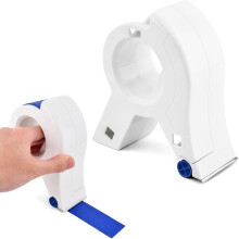 (White) Masking Paint Tape Dispenser, Portable Paint Tape Applicator for Trim, Easy to Grip Rounded Handles and Accurate Tape Application