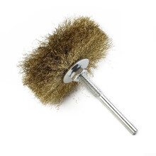 Copper Plated Wire Wheel Brush 6.0mm Shank 90mm For Mini Drill Rotary Tools Wood And Jewelry Polishing