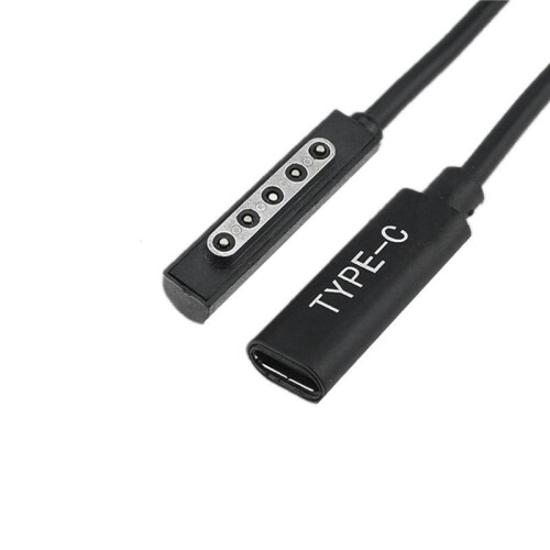 2X Type C PD Charging Cable USB C Female Power Supply Charger Adapter Converter for Microsof Surface Pro 1/2 Tablet 2