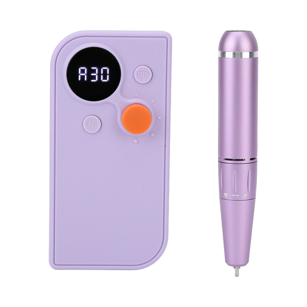 Purple Portable Electric Nail Drill 30000Rpm Manicure Kit 2600Mah