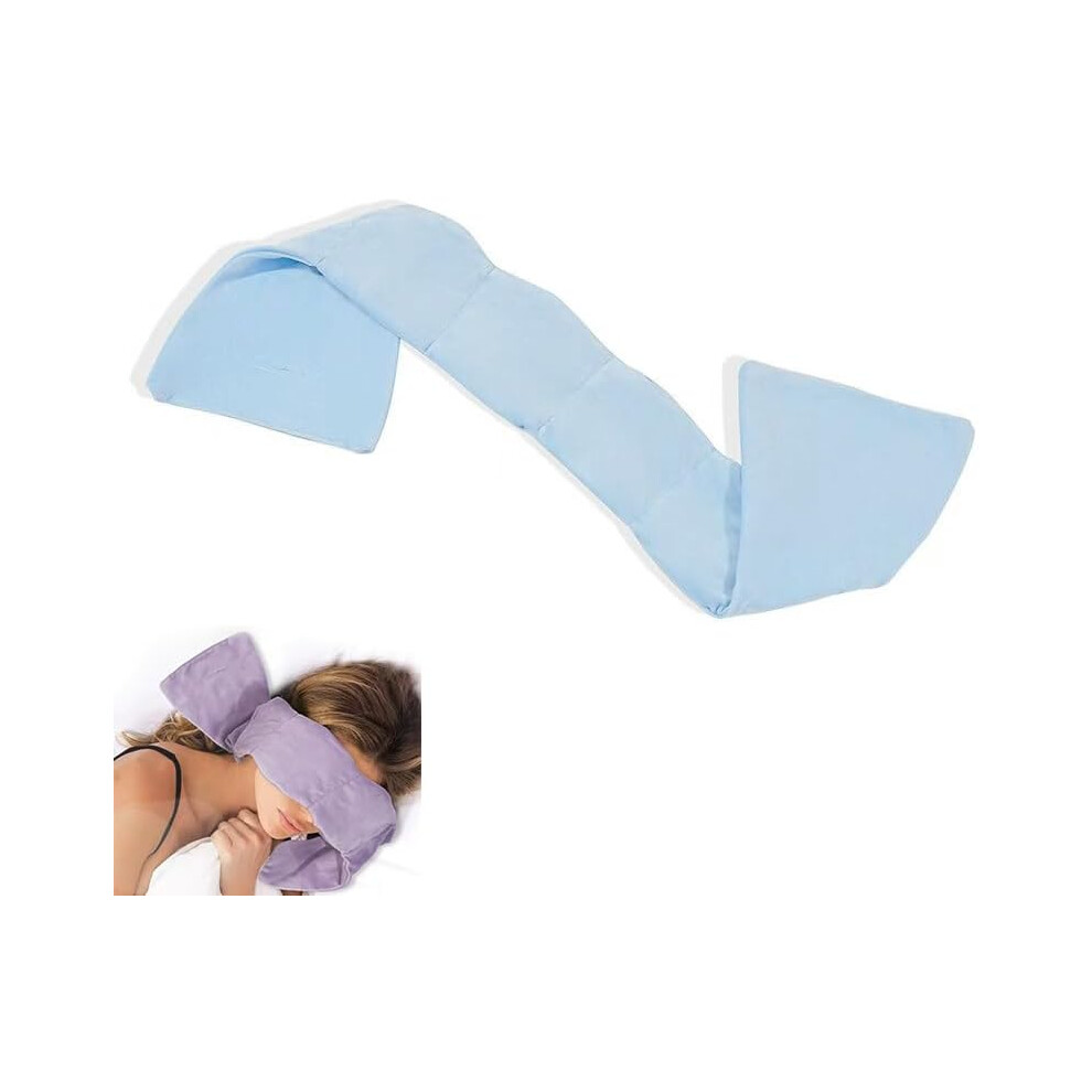 Blue/Light () Contoured Weighted Eye Mask - Breathable Blocking Sleeping Mask With Adjustable Fit