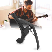 Quick Release Alloy Guitar Capo Set with 2 Picks for Banjo Mandolin Black