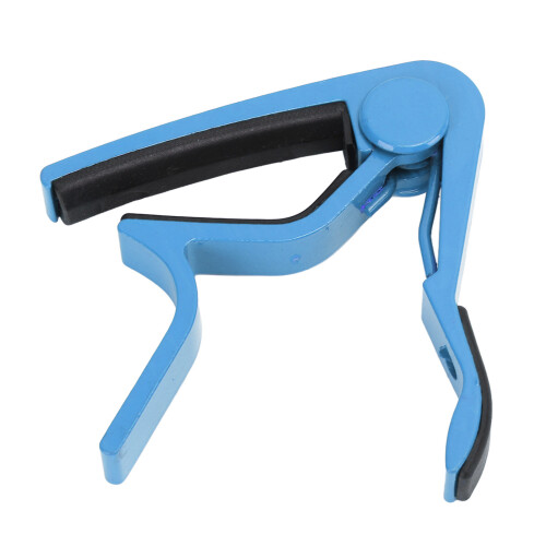 Strong Spring Alloy Guitar Capo with 5 Picks, Scratch-Resistant Blue
