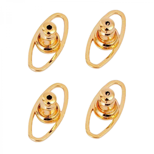 4-Piece Lightweight Earring Backs, Comfortable Stud Stabilizers in Gold & SilverGold