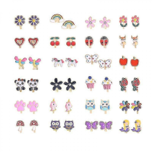 24 Pairs Kids Clip-On Flower Earrings for Girls Dress Up