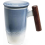 Gradient Porcelain Tea Mug with Lid & Infuser, 400ml BlackBlue White Gradient 1