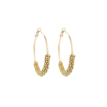 Geometric Large Circle Earrings Hand-woven Rice Bead Earrings for Womengolden color