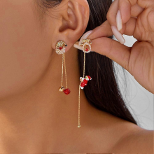 Asymmetric Santa Claus Tassel Dangle Earrings for WomenStyle2