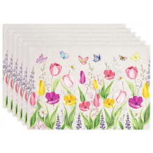 Waterproof Linen Placemats Set of 6, 17.9x12.2 Inches for Indoor Outdoor Dining