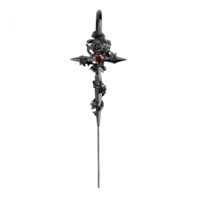 Orecchino piercing a cuore con spine di rosa, accessori gotici alla moda in lega, bianco e nero