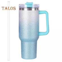 Set 1200ML Leak-Proof Insulated Tumbler with Handle, Lid & Straw, Gradient Colorgreen1200ml