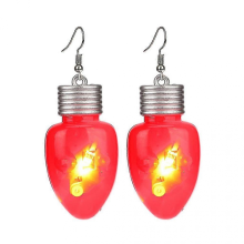 Christmas LED Light Up Flashing Bulb Dangling Earrings5