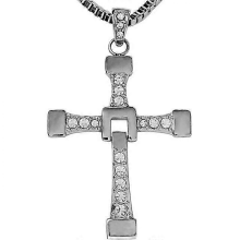 Fast and Furious Dominic Toretto Cross Pendant Necklace 925 Silver Men's GiftsilverWith 50CMSilverChain