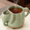 Elephant Tea Mug Ceramic Unique Cup Gift for Tea Lover Green2PCS 1