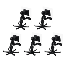 360 Rotating 5-Piece Kitchen Utensil Holder Hook SetBlack