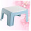 Small Portable Footstool Lightweight Plastic Step Stool SkyBlue WearResistant Compact Size  Load Capacity 2
