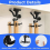 360 Rotating 5-Piece Kitchen Utensil Holder Hook SetBlack 5