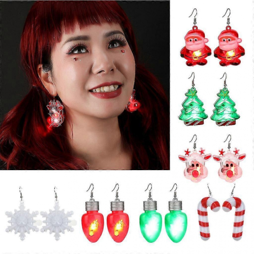 Christmas LED Light Up Flashing Bulb Dangling Earrings4 1