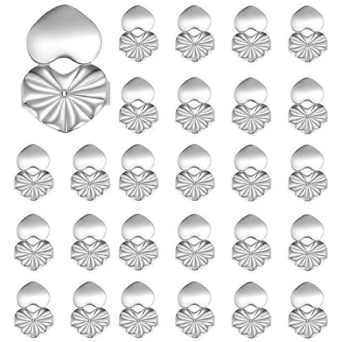 12 Pairs Magic Earring Backs, Hypoallergenic Adjustable Earring LiftersSilver