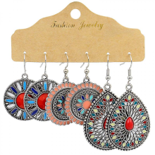 Vintage Boho Ohrhänger aus Metalllegierung in geometrischer Fächerform für Damen 20936-1
