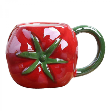 Fruit-Shaped Porcelain Mug & Teacup Set - Durable Reusable Cup for Milk, Juice, WaterTomato