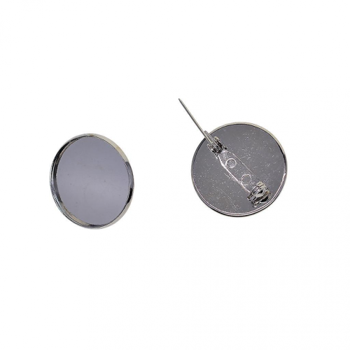2x10Pcs 25mm Silver Brooch Blank Cabochon Bezel Setting Trays 2