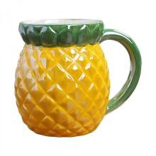 Fruit-Shaped Porcelain Mug & Teacup Set - Durable Reusable Cup for Milk, Juice, WaterPineapple