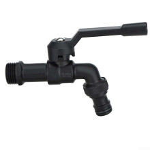 Black Outdoor Garden Hose Faucet AntiFreeze BuiltIn Faucet Splitter, Single Outlet, For Watering and Irrigation