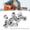 12Pcs Acoustic Guitar Tuner Conversion Bushing 10mm Plastic Adapter Set Silver 6
