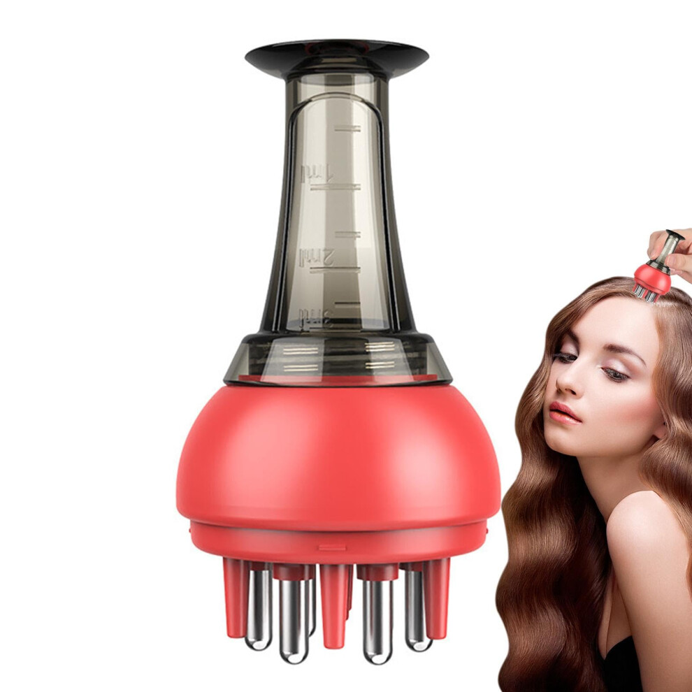 Hair Oil Applicator for Hair Growth with LeakProof Rollerball and Scalp Massager  Red