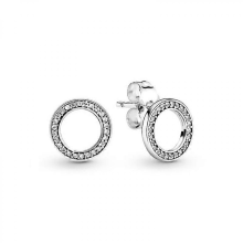 2025 New 925 Silver Infinite Heart Bow Stud Earrings Women's Fine Jewelry GiftAE021