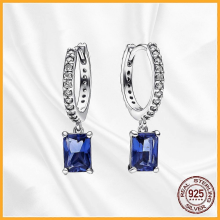 925 Sterling Silver Heart Hoop Earrings Sparkling Gift for WomenEbte010