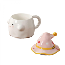 Cartoon Halloween Coffee Mug 350ml Porcelain Tea Cup YellowPink