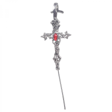 Black Metal Cross Earrings Punk Alloy Gothic Jewelry Lightweight Studs Sensitive Skin Music Festival MulticolorBlack Zinc Plated