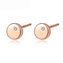 S925 Sterling Silver Single Zirconium Stud Earrings