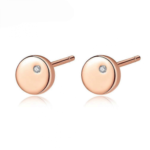 S925 Sterling Silver Single Zirconium Stud Earrings