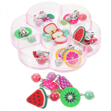 1 Box Kids Fruit Ear Clip Set Earrings Kit Adorable Clip-on Ear Studs for Children10X10X2CM