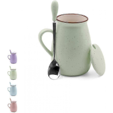 12 Oz Green Ceramic Big Belly Coffee Mugs Funny Tea Cup Sets