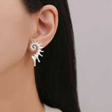 Orecchini a bottone con conchiglia gotica per uomo e donna, gioielli punk, regalo ED4212-S