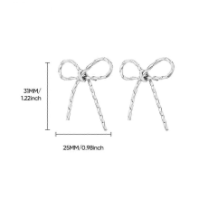 Vintage Bowknot Gold Plated Stainless Steel Stud Earrings for WomenE5408P