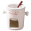 Ceramic Chocolate Fondue Pot Mug Set, Candy Melter for SnacksWhite 1